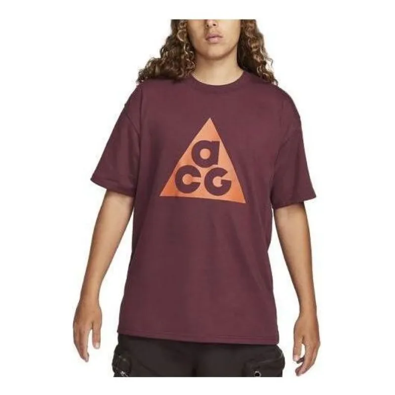 Nike ACG Logo T-Shirt 'Burgundy' DJ3644-681 sold by KicksCrew