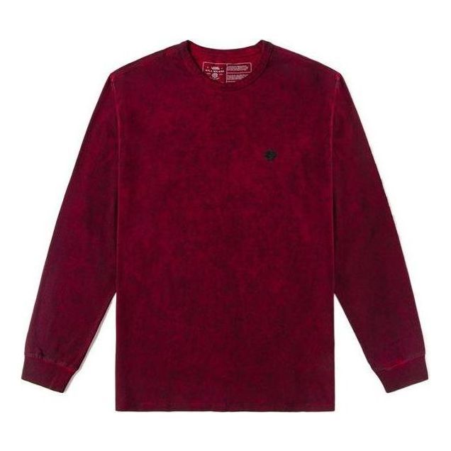 Vans Tie-dye Round Neck Long Sleeve T-shirt 'Beugundy' VN0A4S2GCAR sold by KicksCrew