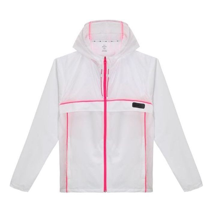 Under Armour Run Anywhere Hooded Jacket 'White Pink' 1374229-100 sold by KicksCrew