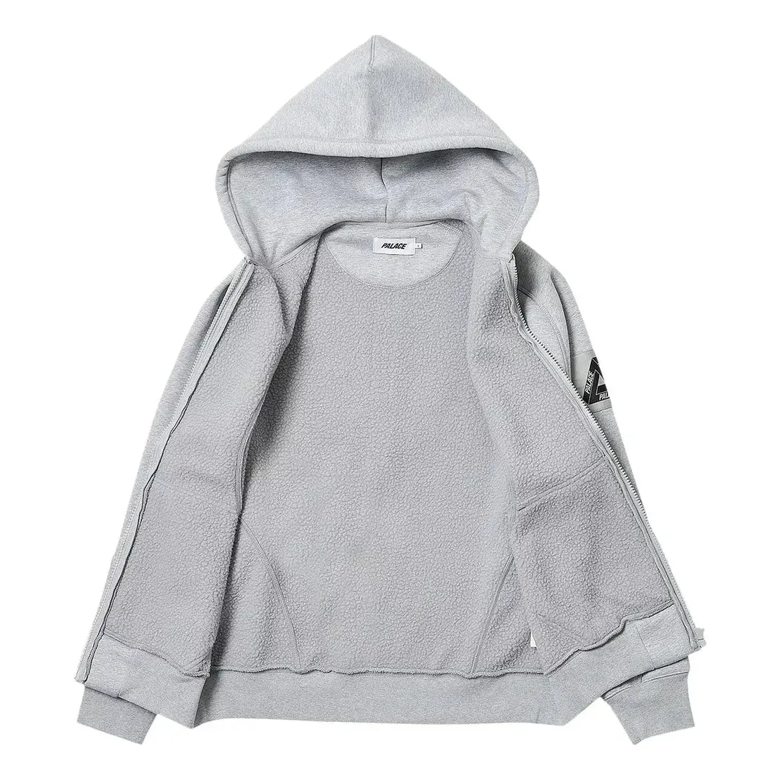 Palace Bonded Sherpa Zip Hoody Jacket 'Grey Marl' P26CS016 sold by KicksCrew product image thumbnail 3