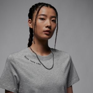 (WMNS) Air Jordan Make Them Look T-shirt 'Grey' FD0103-063 sold by KicksCrew