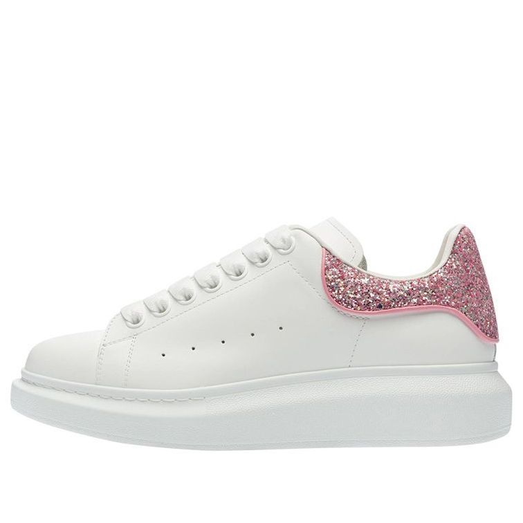 (WMNS) Alexander McQueen Oversized Sneaker 'White Pink Glitter' 558945WIAFF9477 sold by KicksCrew