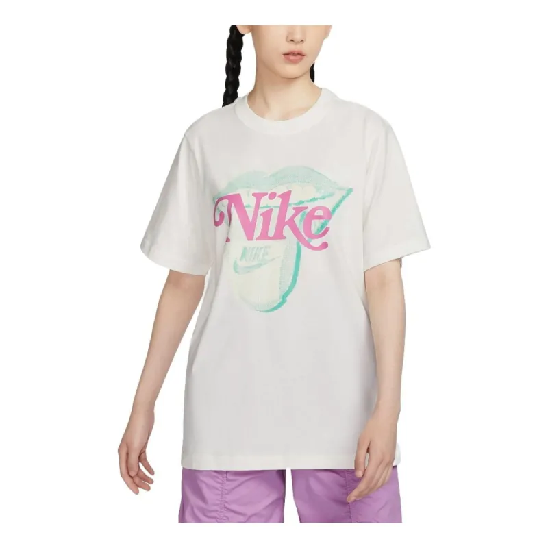 (WMNS) Nike Sportswear Essential Graphic T-Shirt Asia Sizing 'Sail' HM4594-133 sold by KicksCrew