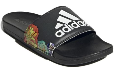 (WMNS) Adidas Adilette Comfort Slide 'Black Floral' GW1049 sold by KicksCrew