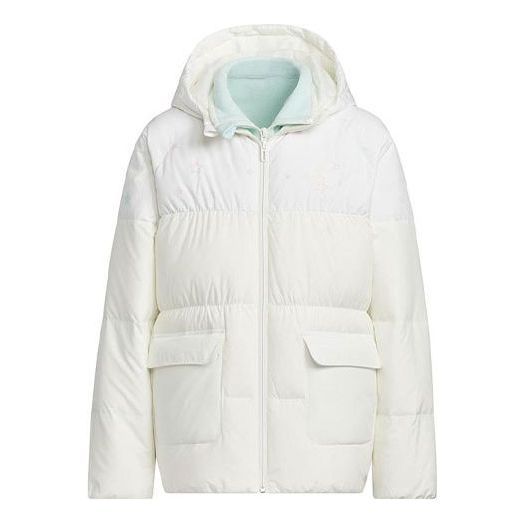 (GS) adidas Originals 2-In-1 Down Jacket 'White Green' IQ1358 sold by KicksCrew