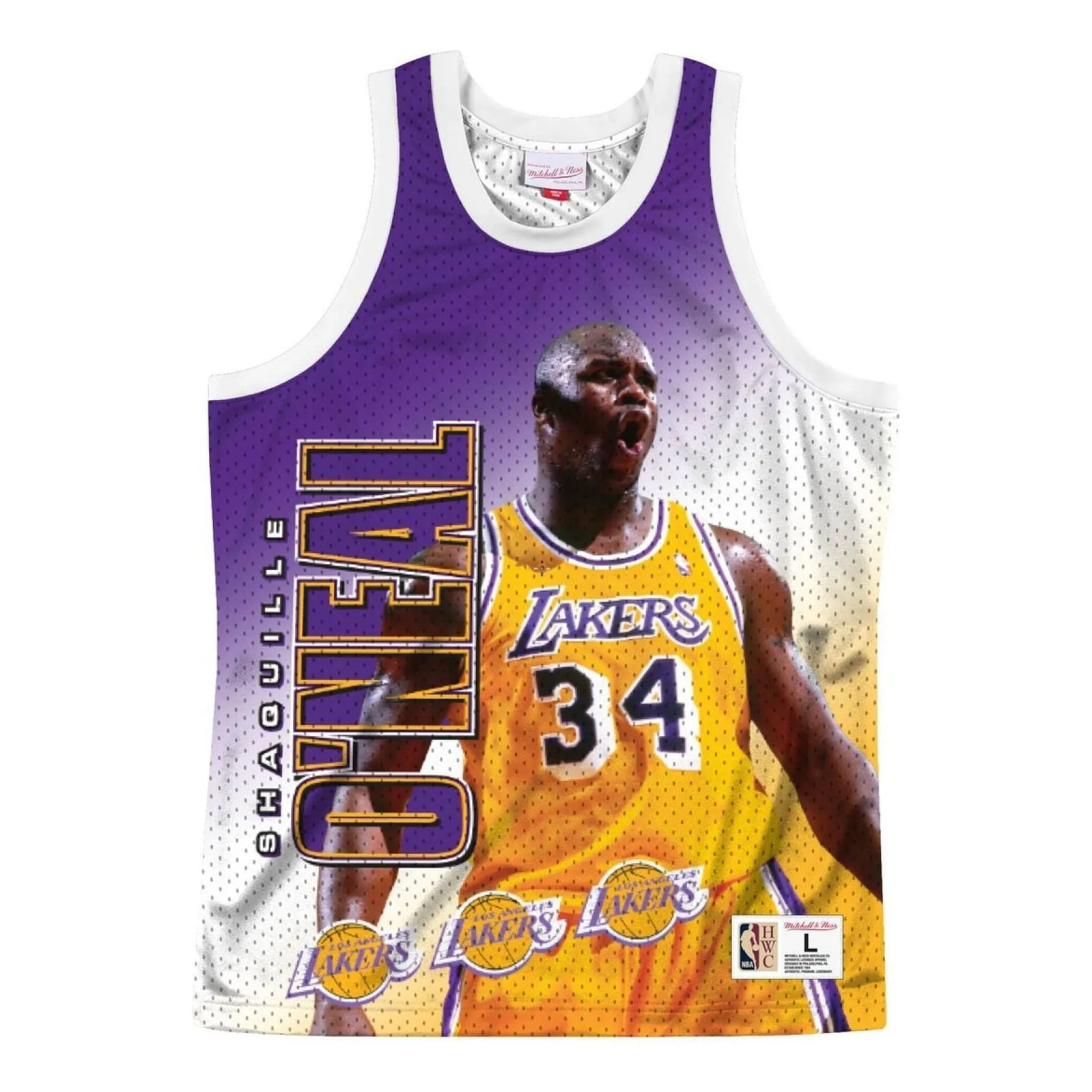 Mitchell & Ness x NBA Los Angeles Lakers Behind The Back Jersey 'Shaquille O'Neal 34' MSTKMI19002-LALWHITSON sold by KicksCrew