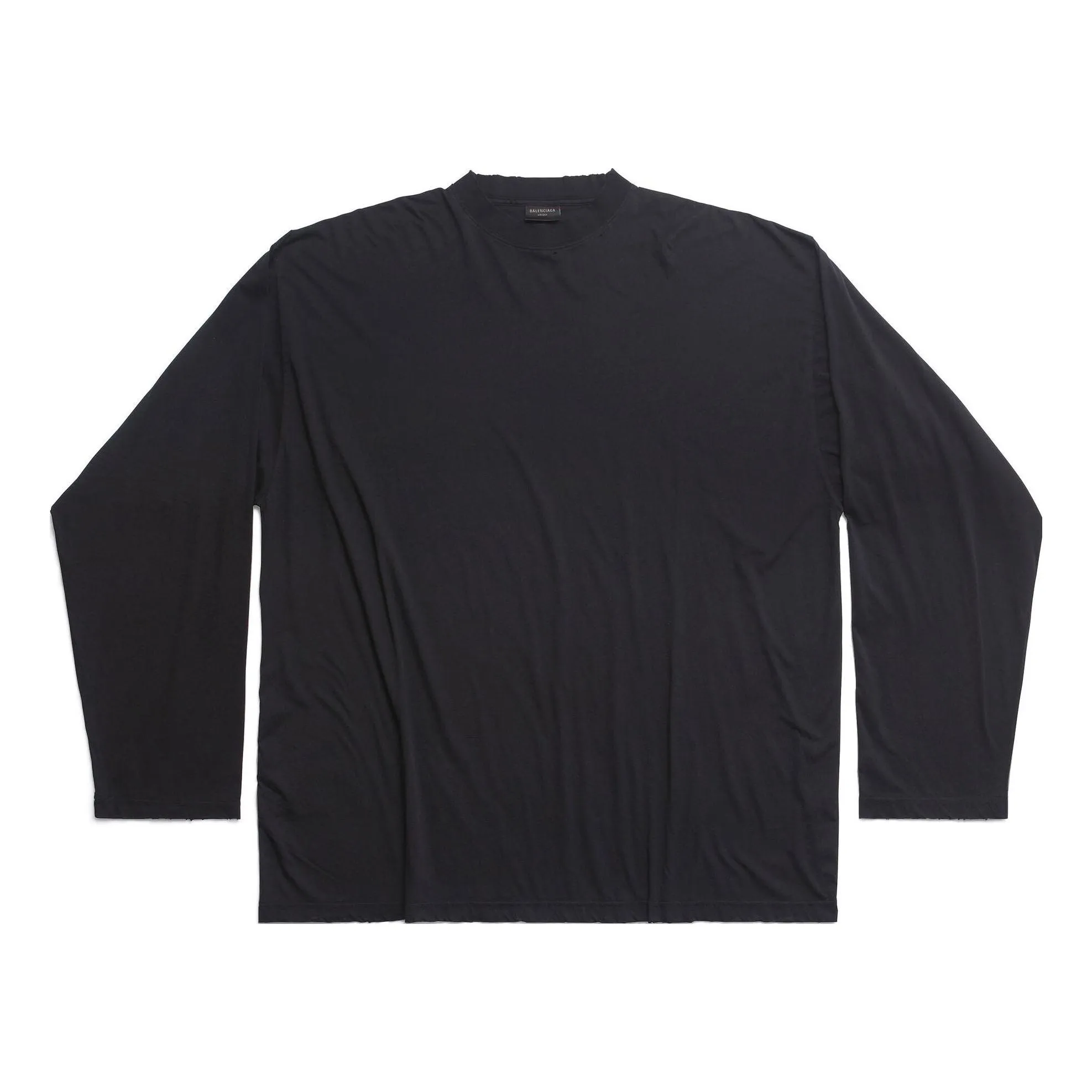 Balenciaga Long Sleeve T-shirt Oversized 'Black Faded' 739783TOVF49034 sold by KicksCrew