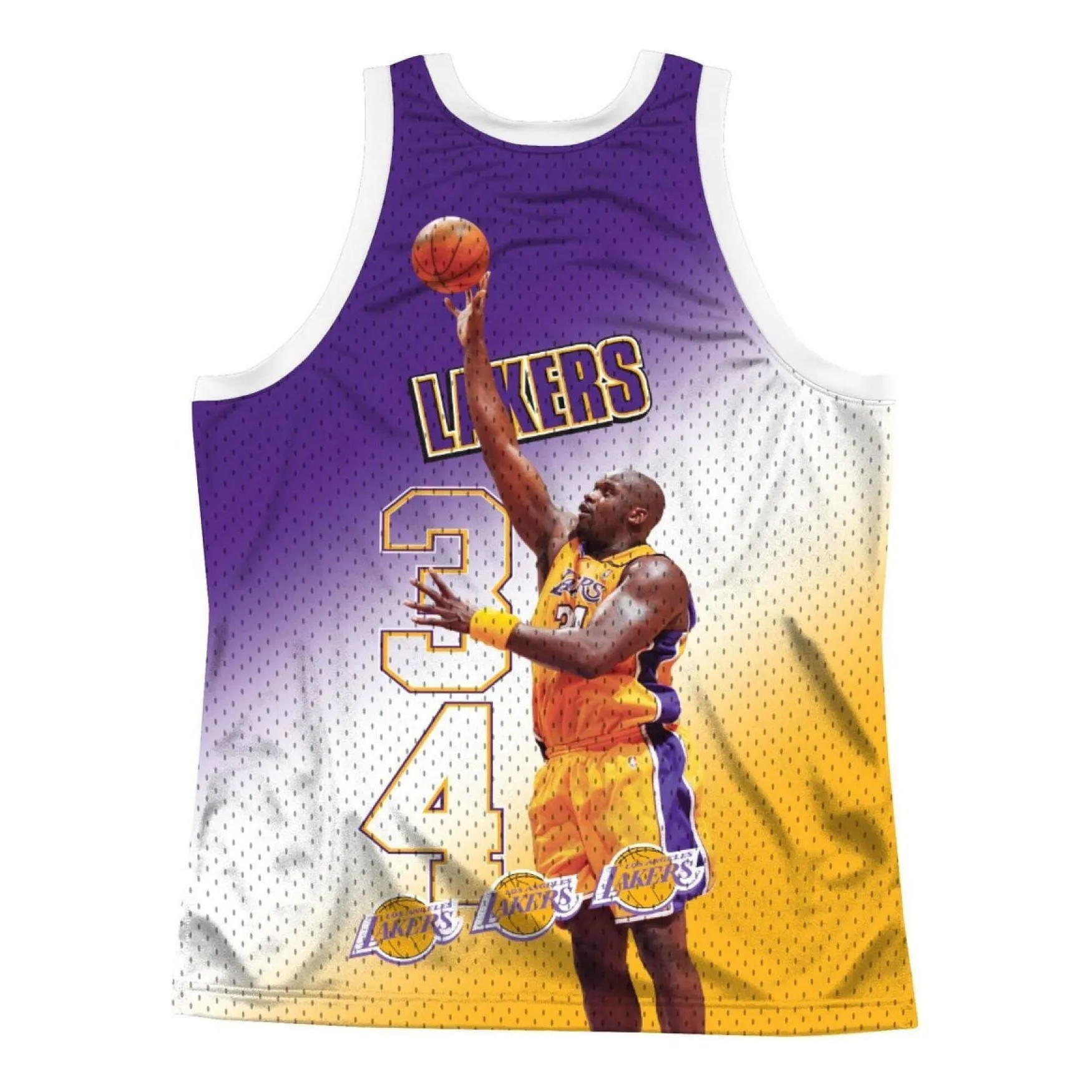 Mitchell & Ness x NBA Los Angeles Lakers Behind The Back Jersey 'Shaquille O'Neal 34' MSTKMI19002-LALWHITSON sold by KicksCrew product image thumbnail 2