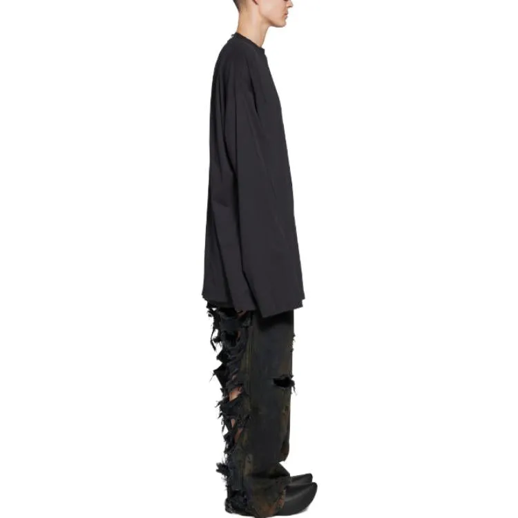 Balenciaga Long Sleeve T-shirt Oversized 'Black Faded' 739783TOVF49034 sold by KicksCrew product image thumbnail 5