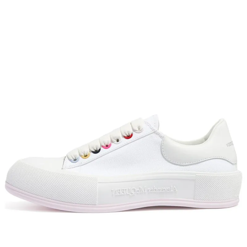 (WMNS) Alexander McQueen Deck Skate Plimsoll Lace Up 'White Multiclor' 654593W4MVR9548 sold by KicksCrew
