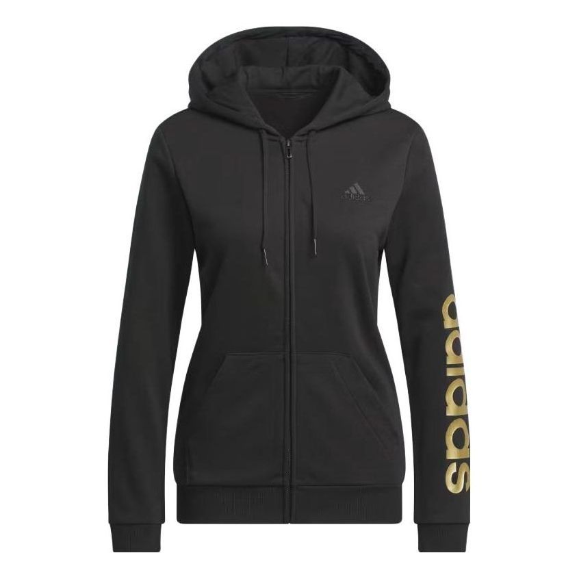 (WMNS) Adidas Essentials Logo Hoodie 'Black' H07761 sold by KicksCrew