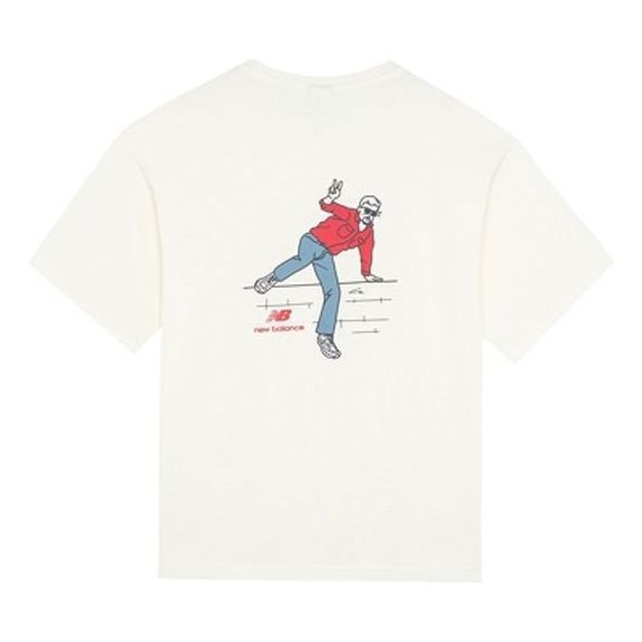 New Balance Cartoon Logo T-shirt 'Beige' AMT22392-IV sold by KicksCrew