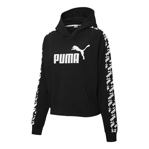 (WMNS) Puma Amplified Cropped Hoodie 'Black' 583808-01 sold by KicksCrew