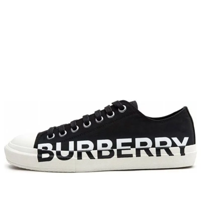 Burberry Logo Print Two Toned Sneakers 'Black Cotton White Sole' 80182701 sold by KicksCrew
