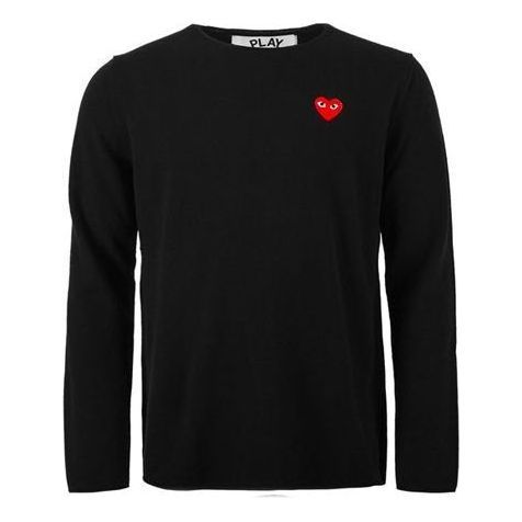 COMME des GARCONS PLAY Sweater Red Emblem 'Black' AZ-N068-051-1 sold by KicksCrew