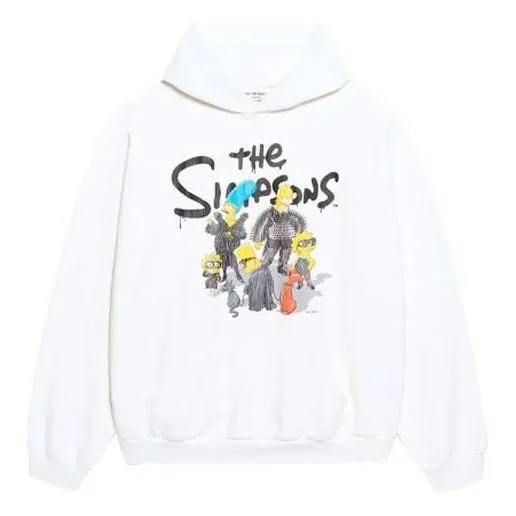 Balenciaga x THE SIMPSONS Cotton Hoodie Wide Fit 'White' 675003TLVG89016 sold by KicksCrew
