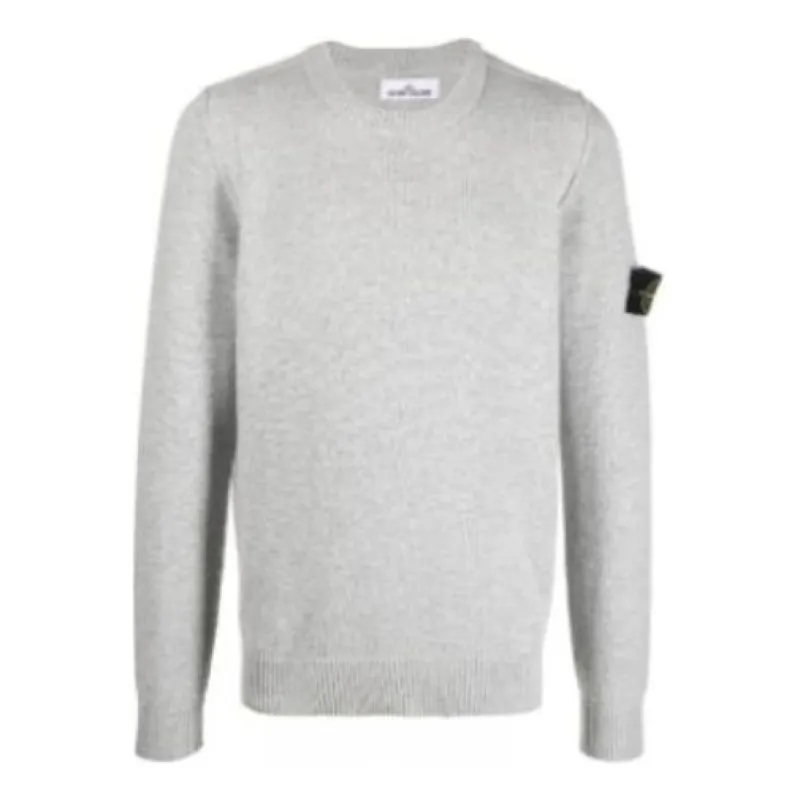 STONE ISLAND Lambswool Crew Neck Knit 'Pearly Grey' 7715508A3-V0061 sold by KicksCrew
