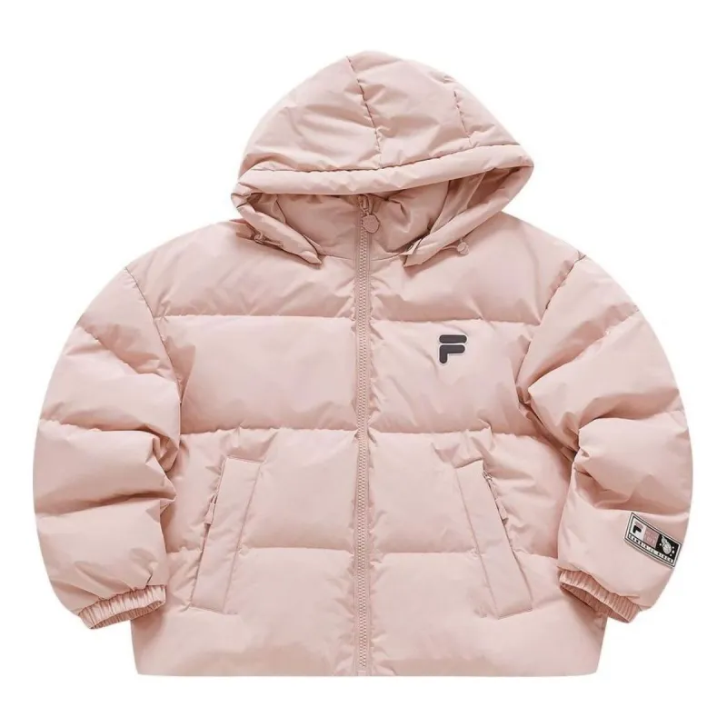 (WMNS) FILA FUSION Hooded Down Jacket 'Pink' T11W346902F-PK sold by KicksCrew