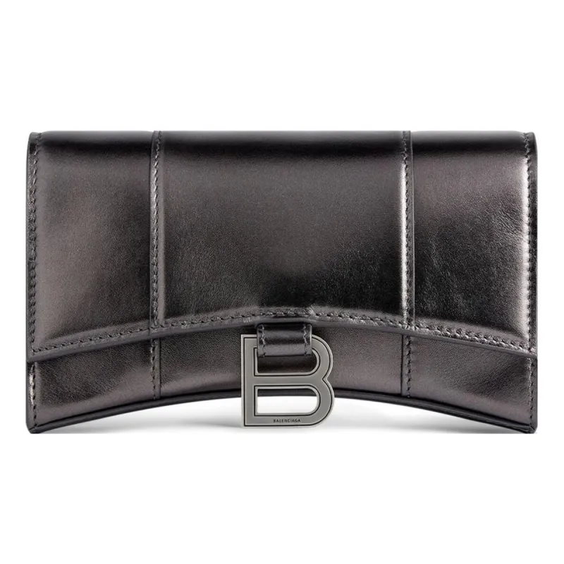 (WMNS) Balenciaga Hourglass Wallet On Chain Metallized 'Grey' 6560502AAVG1314 sold by KicksCrew