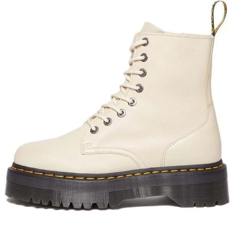 (WMNS) Dr.Martens Jadon III Pisa Leather Platform Boots 'Parchment Beige' 26378292 sold by KicksCrew