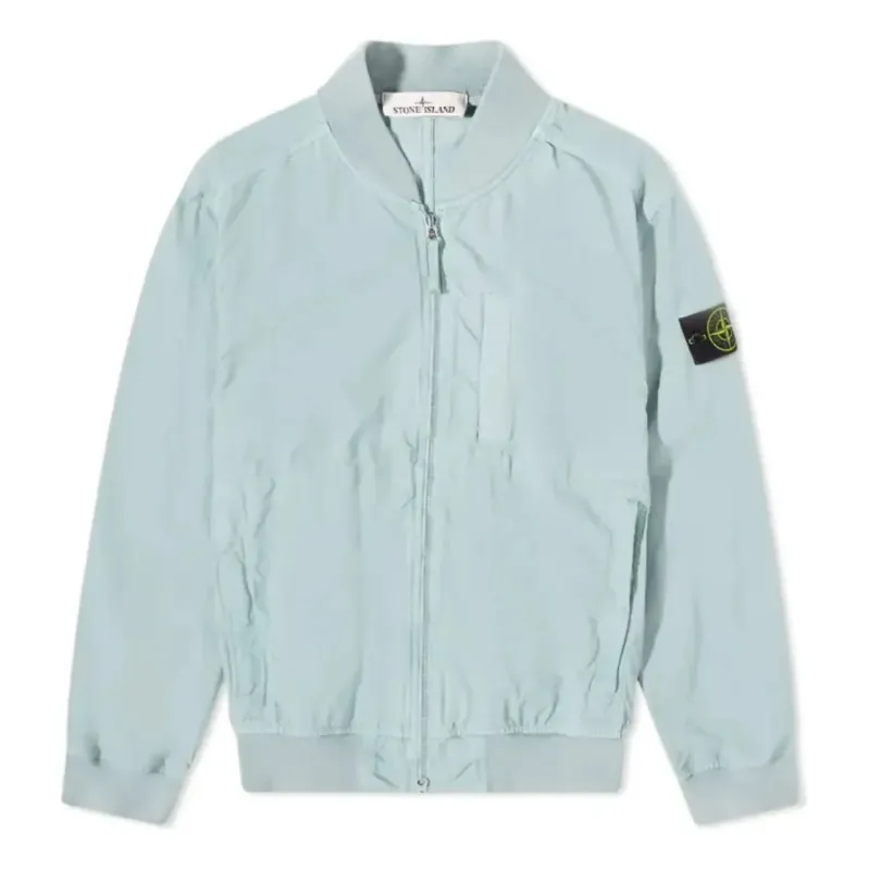 STONE ISLAND Cupro Cotton Twill Bomber Jacket 'Sky Blue' 781542629-V0041 sold by KicksCrew