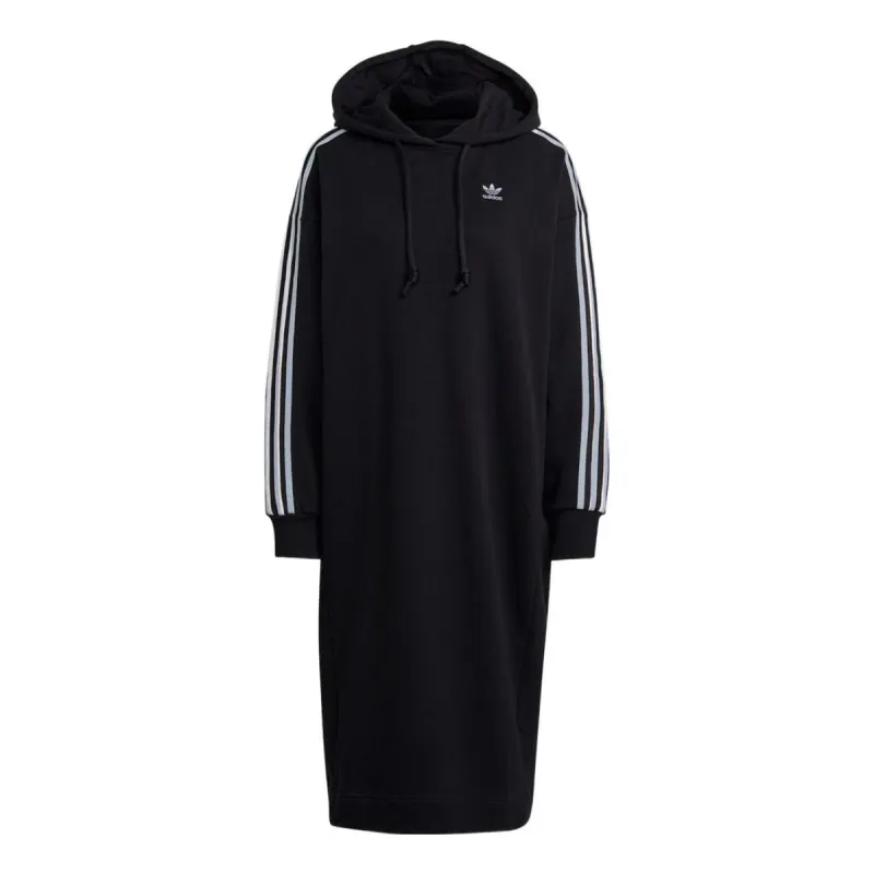 (WMNS) adidas Originals Adicolor Classics Hoodie Dress Asia Sizing 'Black White' GN2782 sold by KicksCrew