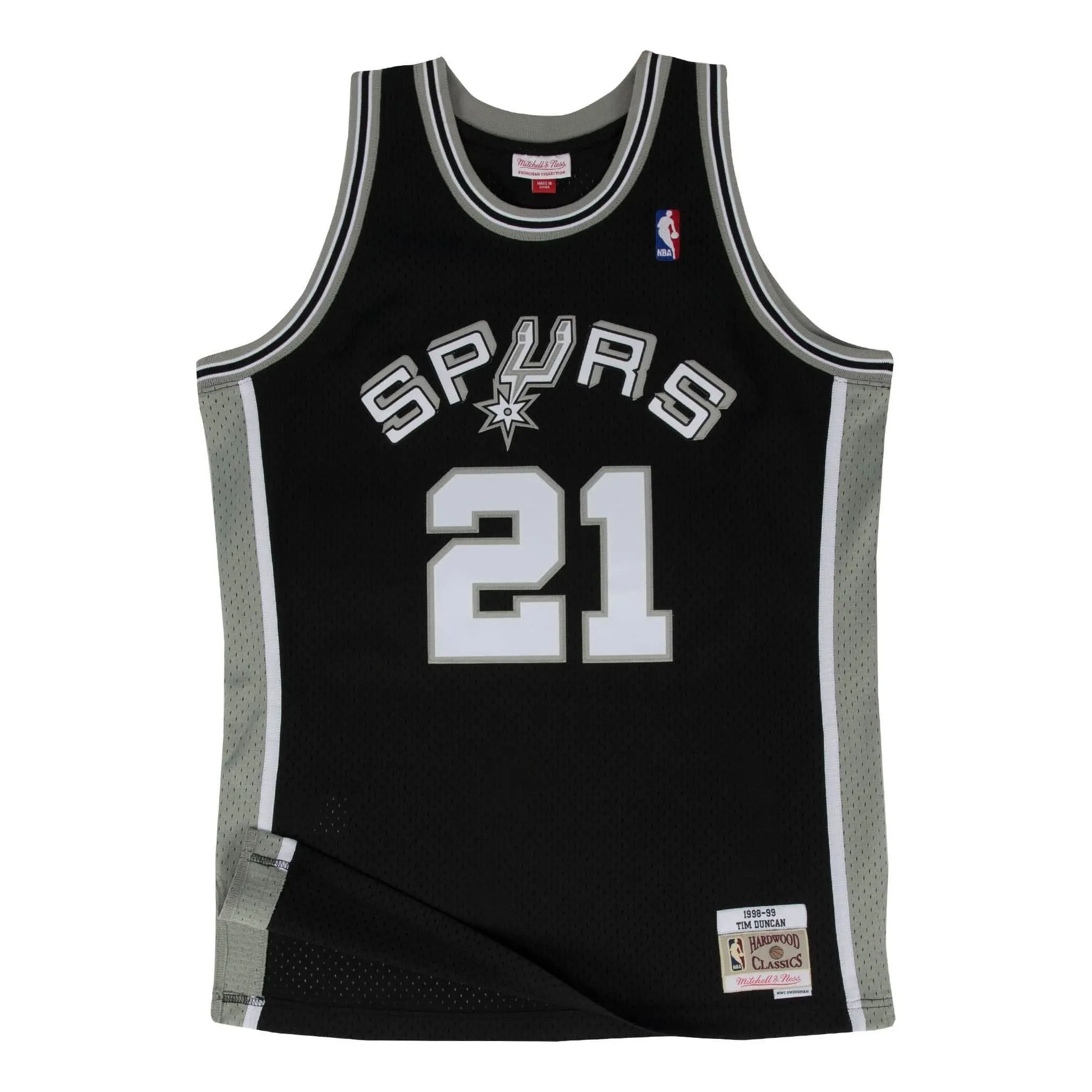 Mitchell & Ness x NBA San Antonio Spurs 1998-99 Road Swingman Jersey 'Tim Duncan 21' SMJYGS18208-SASBLCK98TDU sold by KicksCrew