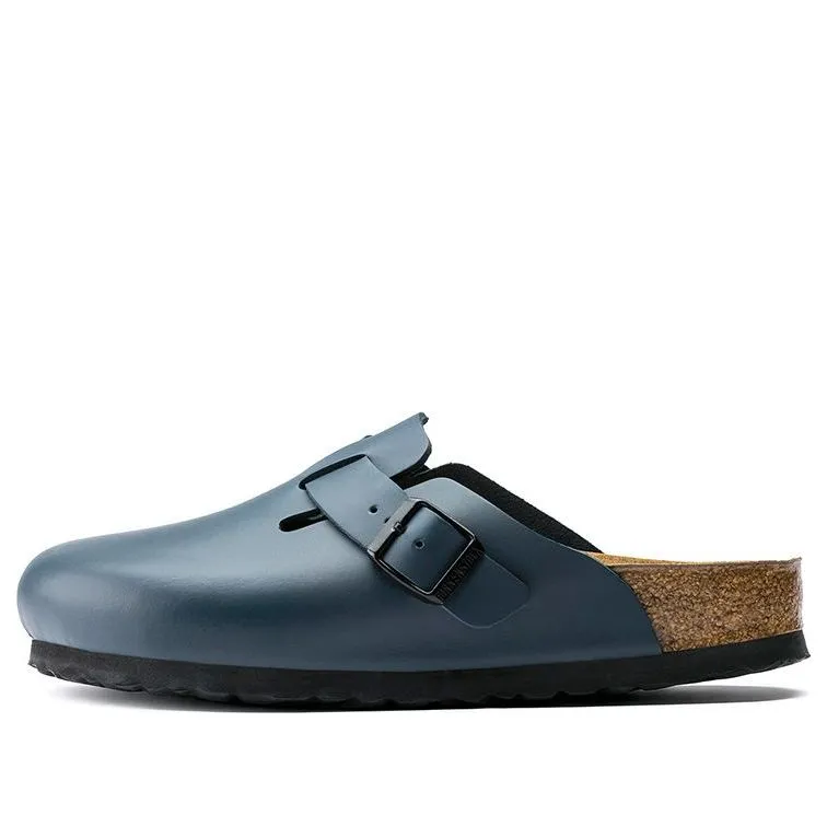 Birkenstock Boston Soft Leather Mules 'Blue' 60151 sold by KicksCrew
