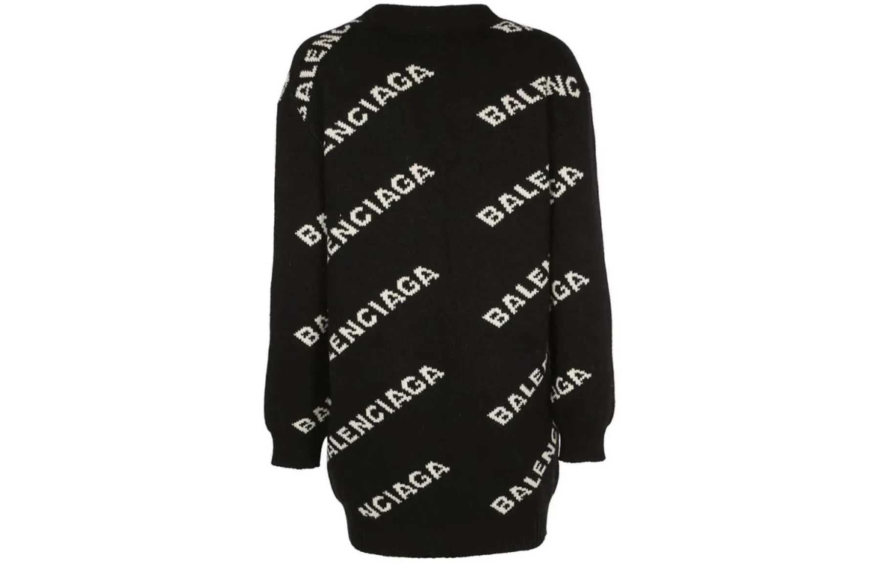 (WMNS) Balenciaga Logo Oversized Cardigan 'Black' 555275T14711070 sold by KicksCrew product image thumbnail 2