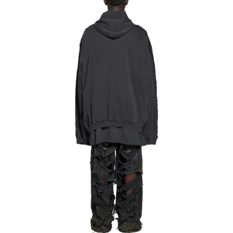 Balenciaga Balenciaga Paris Hybrid Hooded Jacket 'Black' 738737TNW111700 sold by KicksCrew product image thumbnail 4