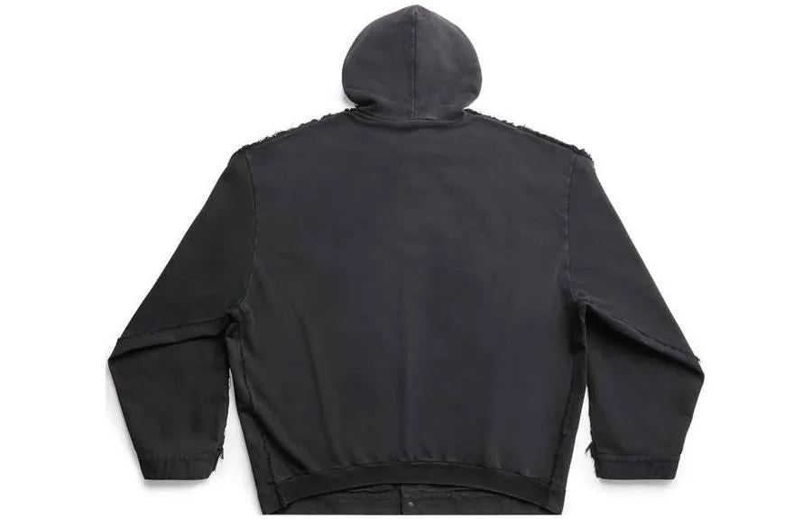 Balenciaga Balenciaga Paris Hybrid Hooded Jacket 'Black' 738737TNW111700 sold by KicksCrew product image thumbnail 2