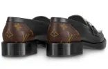(WMNS) LOUIS VUITTON Academy Flat Loafers 'Black with Monogram Back' 1A66QN sold by KicksCrew