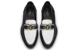 (WMNS) LOUIS VUITTON Academy Flat Loafers 'Black with Monogram Back' 1A66QN sold by KicksCrew