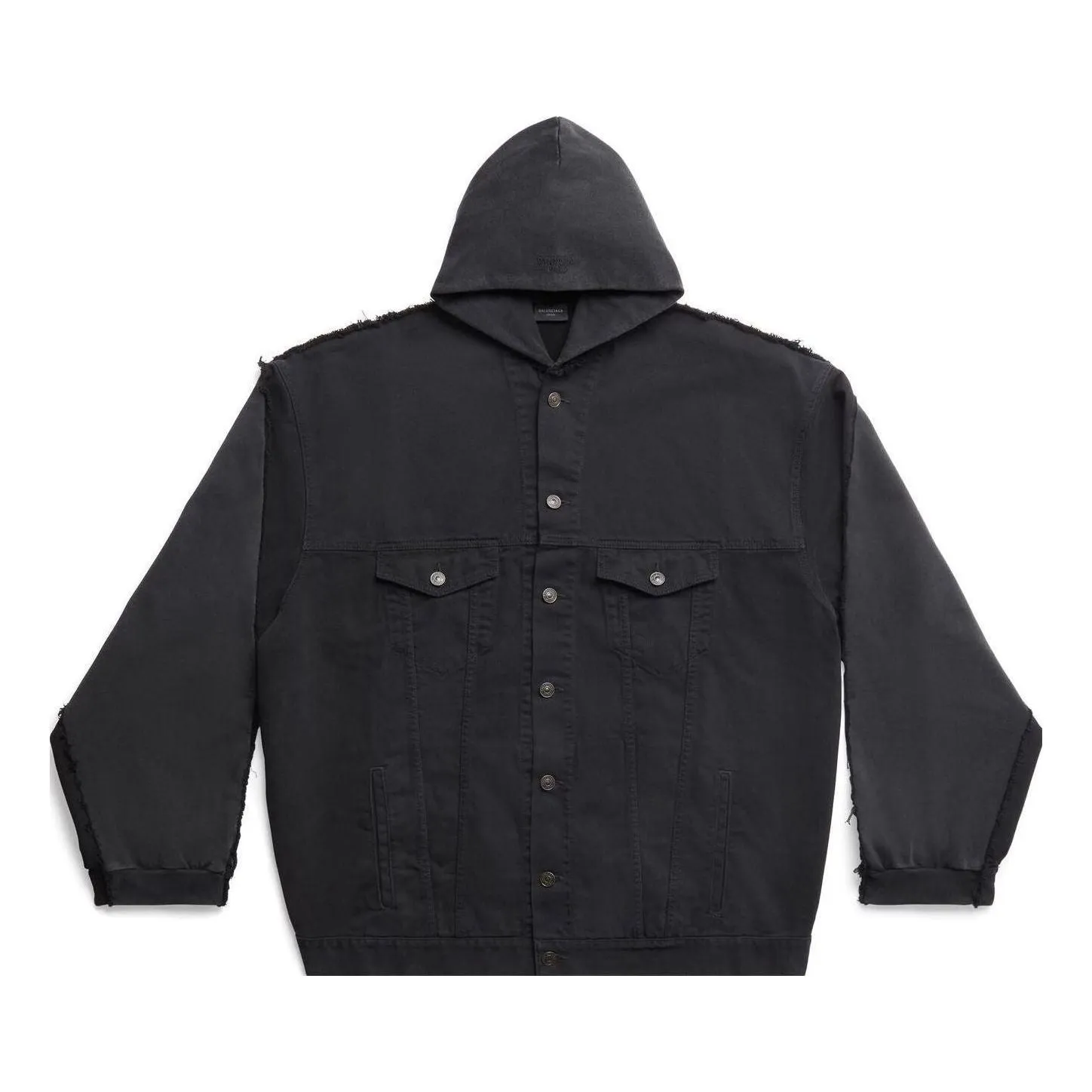 Balenciaga Balenciaga Paris Hybrid Hooded Jacket 'Black' 738737TNW111700 sold by KicksCrew