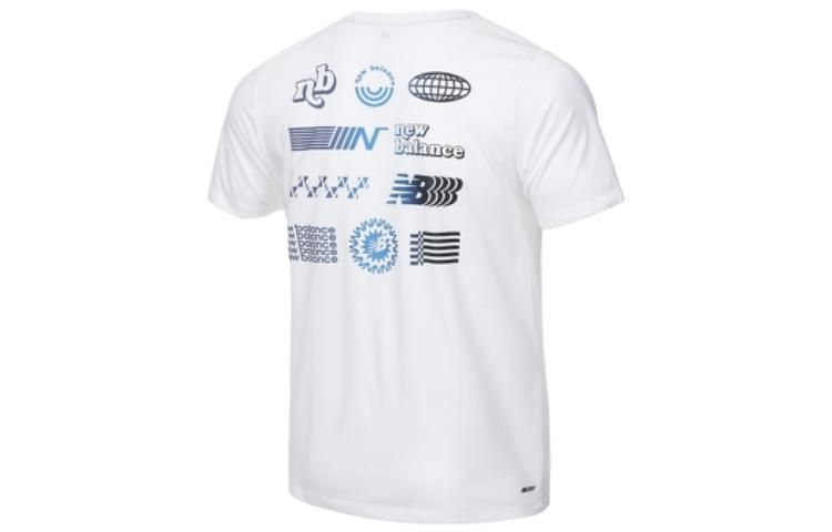 New Balance Logo Print Heathertech Short Sleeve T-shirt 'White Blue' AMT11071-WBP sold by KicksCrew product image thumbnail 2