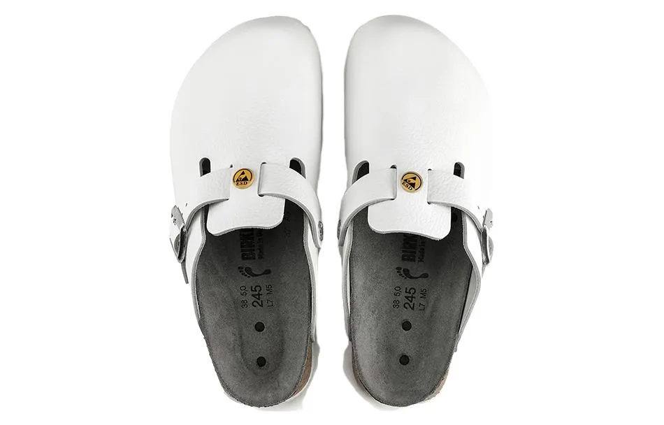 Birkenstock Boston ESD Natural Leather Narrow Fit Sandals 'White' 0061378 sold by KicksCrew product image thumbnail 4