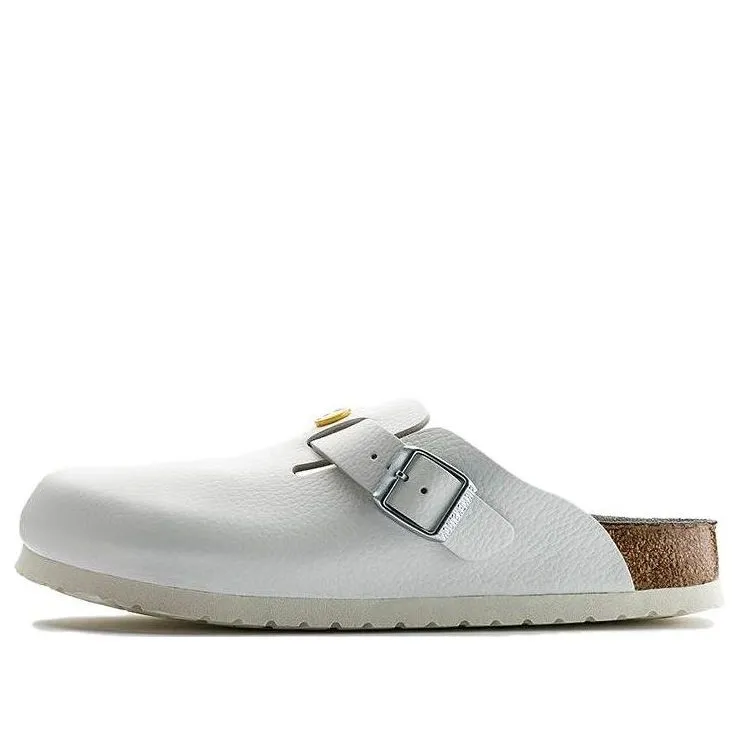 Birkenstock Boston ESD Natural Leather Narrow Fit Sandals 'White' 0061378 sold by KicksCrew