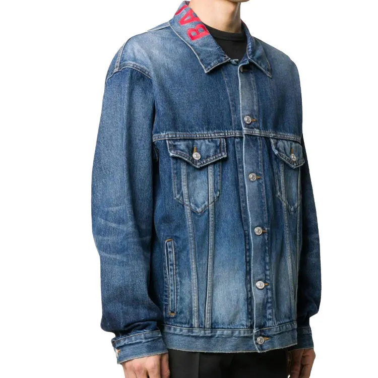 Balenciaga Neck Logo Denim Jacket 'Blue' 571324TCW032340 sold by KicksCrew product image thumbnail 2
