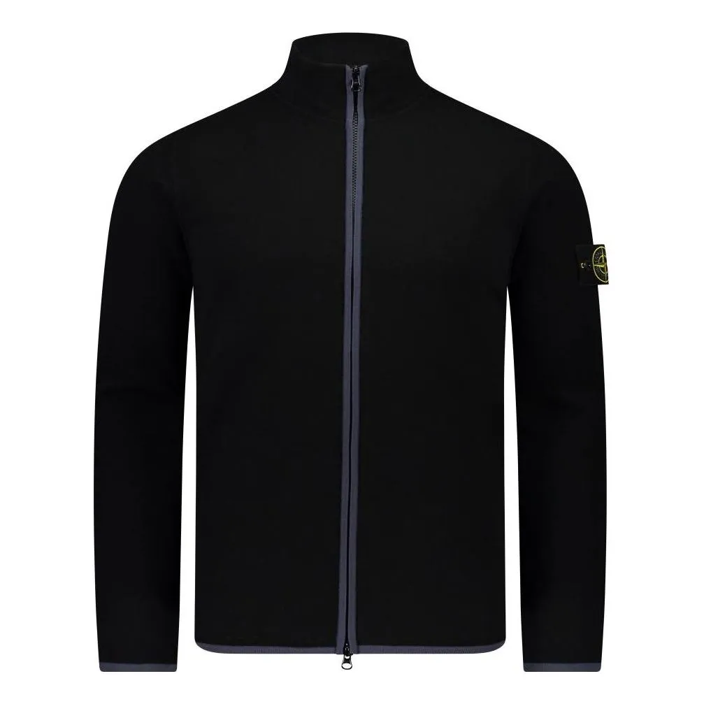 STONE ISLAND Logo Patch Zipped Jumper 'Black' 7915503A1-V0029 sold by KicksCrew