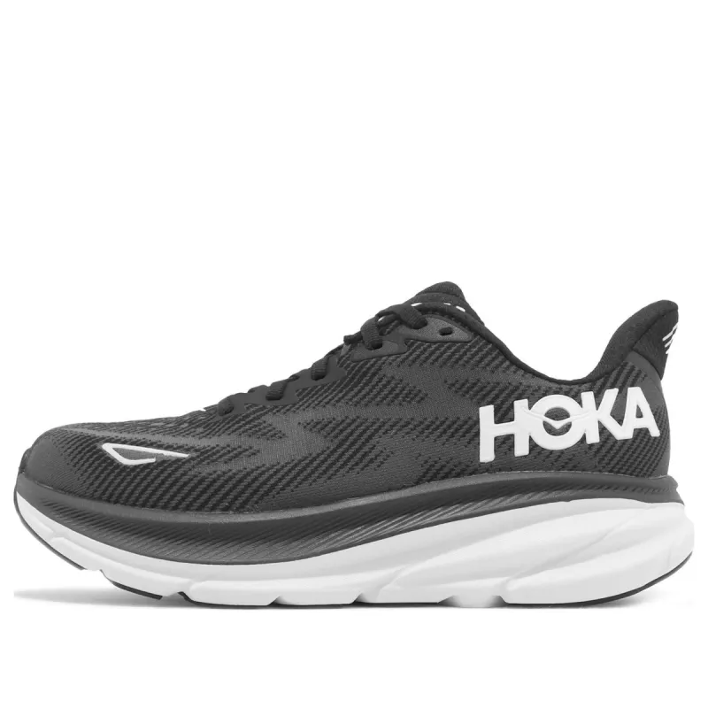 (WMNS) Hoka One One Clifton 9 Wide 'Black White' 1132211-BWHT sold by KicksCrew