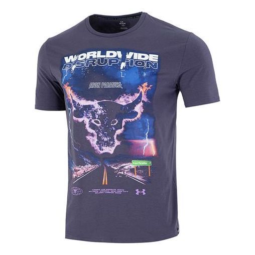 Under Armour Project Rock WW Disruption T-Shirt 'Purple' 1373747-558 sold by KicksCrew