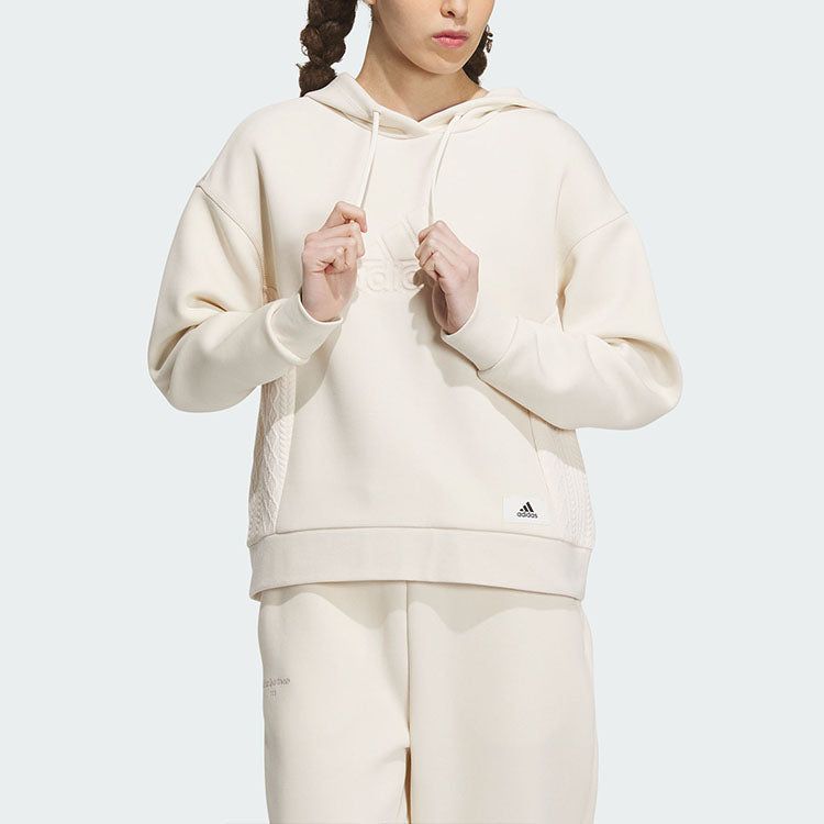 (WMNS) Adidas Lounge Hooded Sweatshirt 'Off White' IP0756 sold by KicksCrew product image thumbnail 2