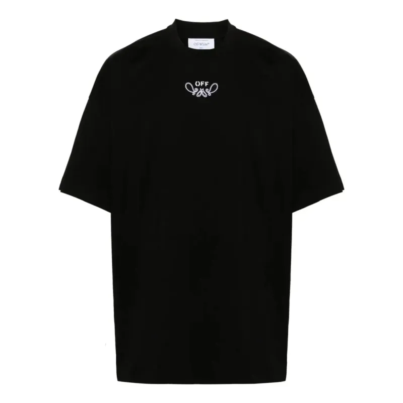 Off-White Bandana Arrow Cotton T-shirt 'Black' OMAA161S24JER0011001 sold by KicksCrew