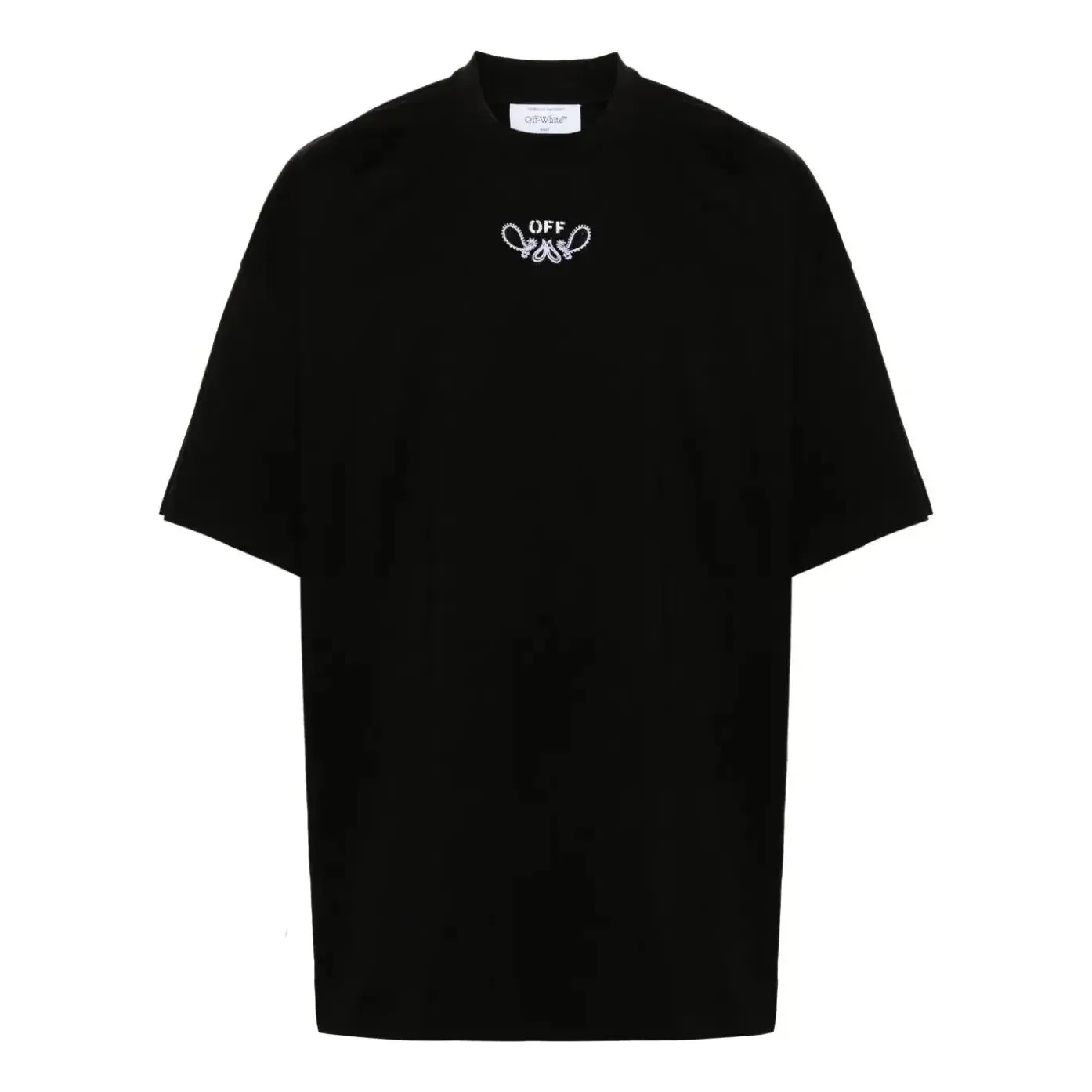 Off-White Bandana Arrow Cotton T-shirt 'Black' OMAA161S24JER0011001 sold by KicksCrew