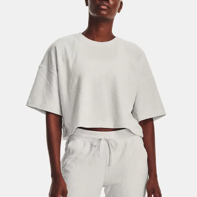 (WMNS) Under Armour Journey Terry Cropped T-shirt 'Grey' 1376914-006 sold by KicksCrew product image thumbnail 3