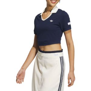 (WMNS) Adidas Originals x Notitle Tennis Crop Short Sleeve Polo Shirt 'Navy' IN1083 sold by KicksCrew