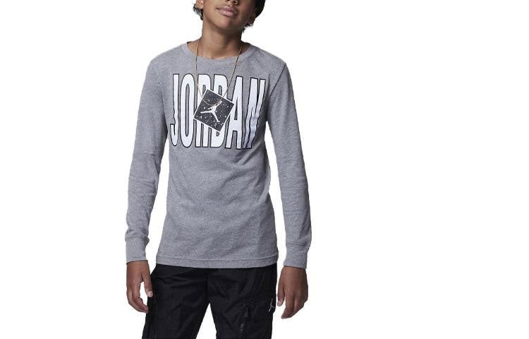 (GS) Air Jordan Stretch Out Long Sleeve T-Shirt 'Grey' 95C692-GEH sold by KicksCrew product image thumbnail 2