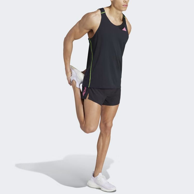 adidas Adizero Running Split Shorts Logo 'Black Pink' IK4348 sold by KicksCrew product image thumbnail 4