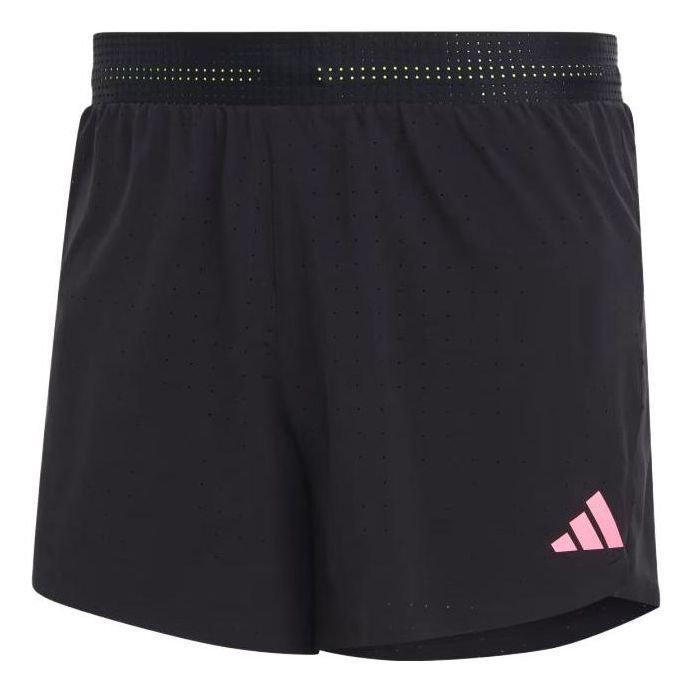 adidas Adizero Running Split Shorts Logo 'Black Pink' IK4348 sold by KicksCrew