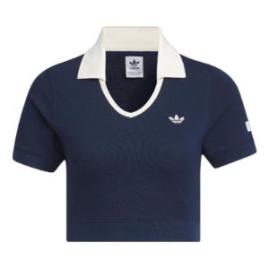 (WMNS) Adidas Originals x Notitle Tennis Crop Short Sleeve Polo Shirt 'Navy' IN1083 sold by KicksCrew